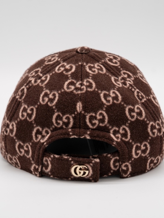 Gucci Women\'s Wool Brown Baseball Cap Hat GG Print Size L main image 8